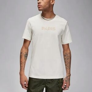 Jordan Paris Saint Germain Cream short sleeve mens shirt XXL nwt